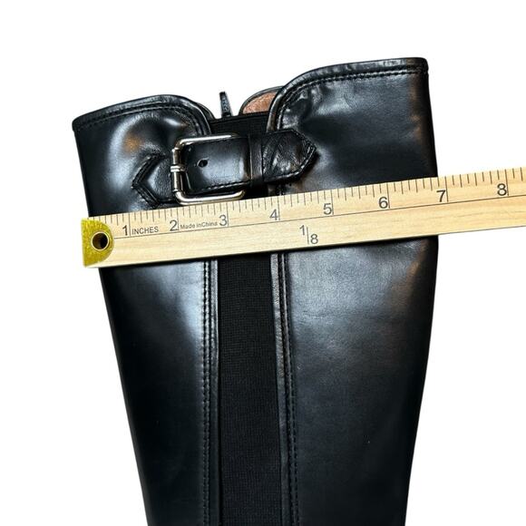 Corso Como Syracuse Boots Size 8.5 Italian Black Leather Extendable Calf - Picture 12 of 13